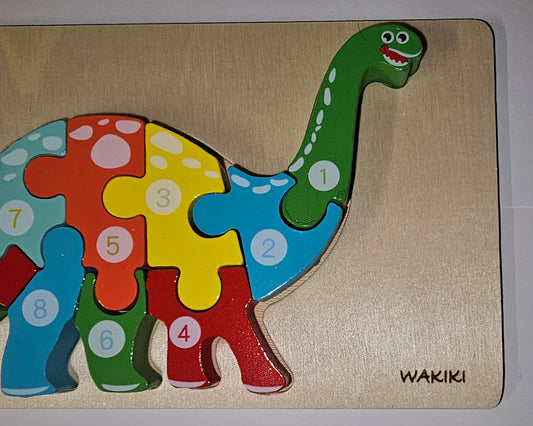 Wakiki - Altijd Handig! - Dinosaurus speelgoed - Speel en Leer met de Dino Tellen Puzzel