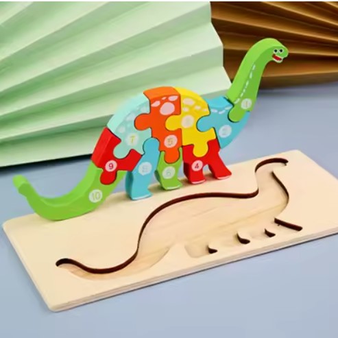 Wakiki - Altijd Handig! - Dinosaurus speelgoed - Speel en Leer met de Dino Tellen Puzzel