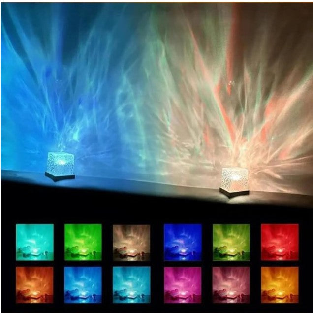 Wakiki - Altijd Handig! - Noorderlicht Projector - Northern Lights Projector - Tiktok - Galaxy Projector - Cube Lamp - Leuke lamp - Wave Lamp - Wave Cube - Ocean