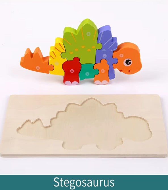 Wakiki - Altijd Handig! -Educatieve Puzzels Om Te Leren Tellen, Vier Verschillende Dino Afbeeldingen,