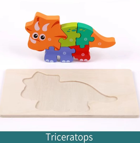 Wakiki - Altijd Handig! -Educatieve Puzzels Om Te Leren Tellen, Vier Verschillende Dino Afbeeldingen,